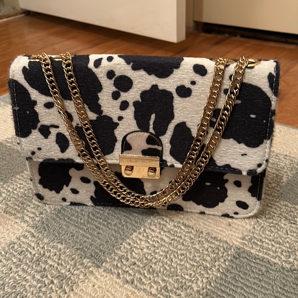 Nasty Gal cow print shoulder bag